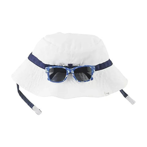 Mudpie White Hat and Sunglasses Set