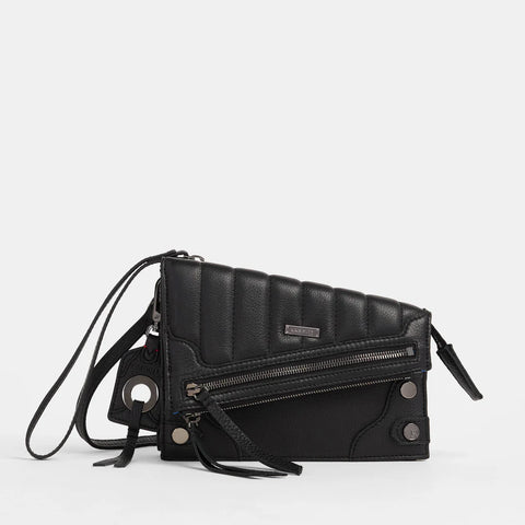 Hammitt Curtis Mulholland Collection Black/Gunmetal Leather Crossbody