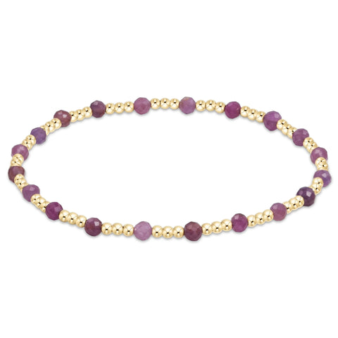 enewton gemstone gold sincerity pattern 3mm bead bracelet - ruby