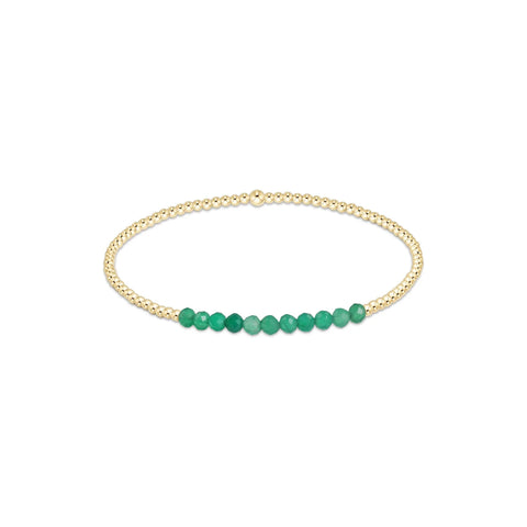 enewton gold bliss 2mm bead bracelet - green onyx