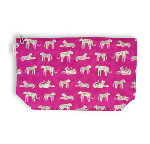 Dana Herbert Fuschia Tiger Cosmetic Bag