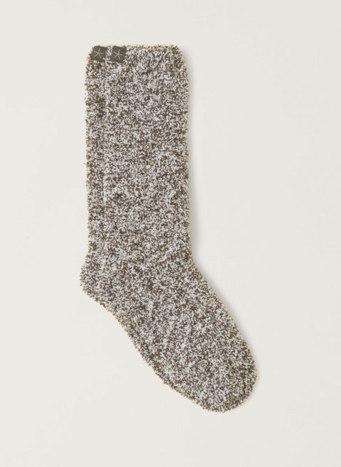 Barefoot Dreams CozyChic® Heathered Women's Socks Olive Branch/White 