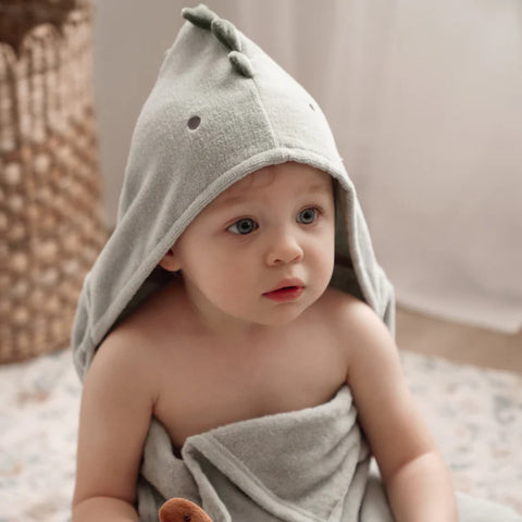 Elegant Baby Dinosaur Hooded Baby Bath Wrap