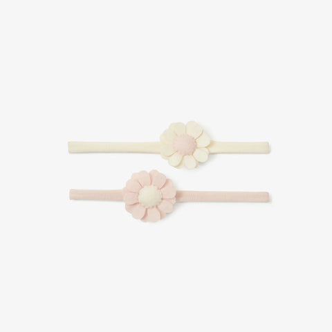 Elegant Baby Felt Flower Headband Set 2 Pack