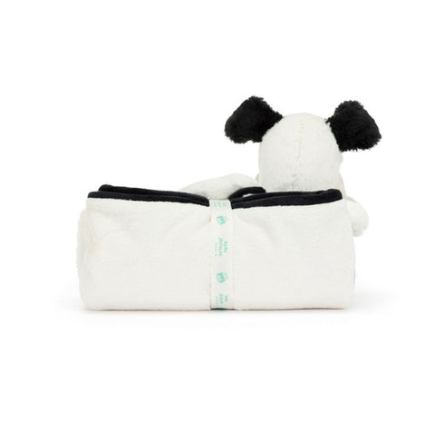 JELLYCAT BASHFUL BLACK & CREAM PUPPY BLANKIE