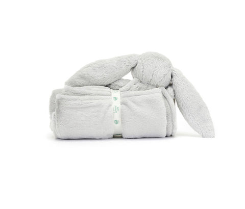 JELLYCAT BASHFUL SILVER BUNNY BLANKIE