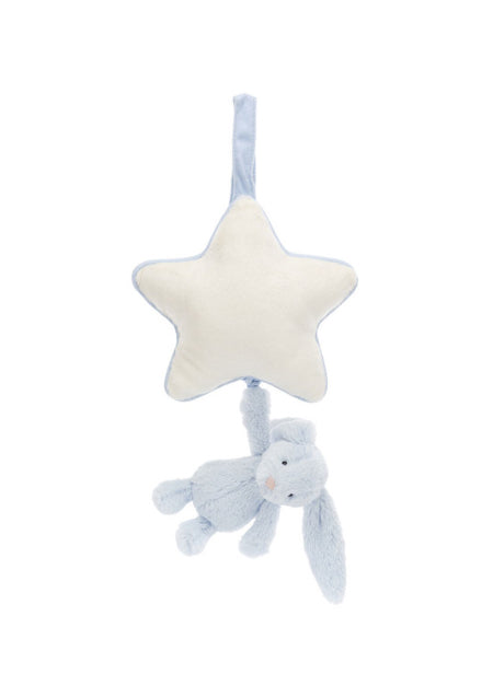 JELLYCAT BASHFUL BLUE BUNNY MUSICAL PULL