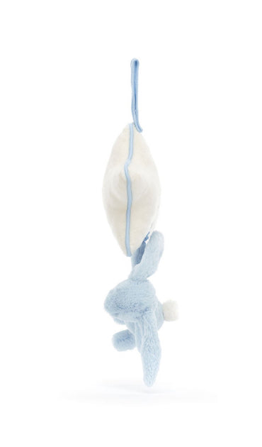 JELLYCAT BASHFUL BLUE BUNNY MUSICAL PULL