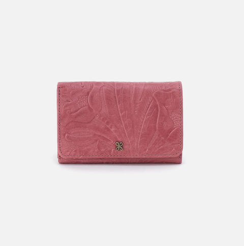 Hobo JILL Trifold Wallet Mauve Embossed 