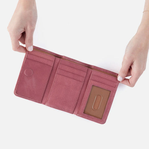 Hobo JILL Trifold Wallet Mauve Embossed