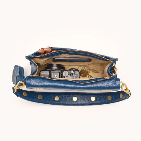 Hammitt Montana Pacific Blue/Brushed Gold Clutch