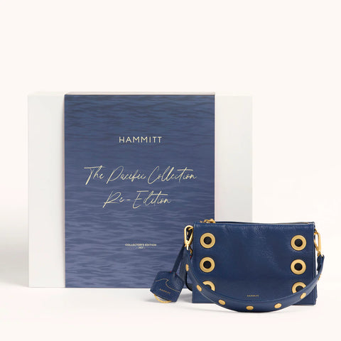 Hammitt Montana Pacific Blue/Brushed Gold Clutch