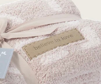 NEW Barefoot Dreams CozyChic® Covered in Prayer® Throw - Blush/Pink