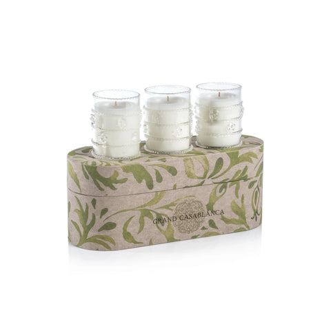 Zodax Grand Casablanca Scented Candle Trio - Water Lotus