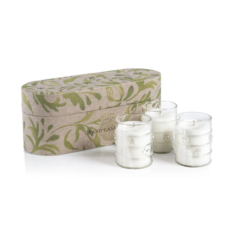 Zodax Grand Casablanca Scented Candle Trio - Water Lotus