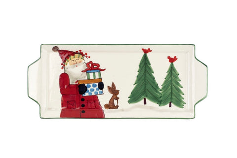 Vietri Old St. Nick Handled Rectangular Platter