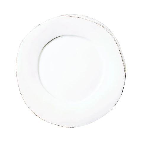 Vietri White Lastra European Dinner Plate
