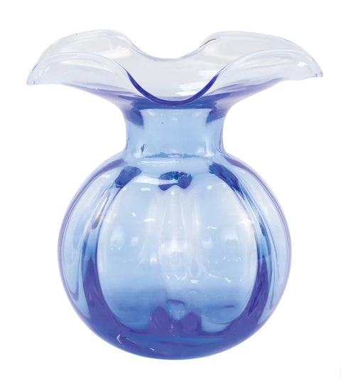 Vietri Hibiscus Glass Cobalt Medium Fluted Vase