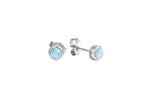 Alamea 6mm Round Larimar Post Earrings