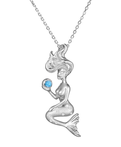 Alamea Mermaid Pendant Necklace with Larimar